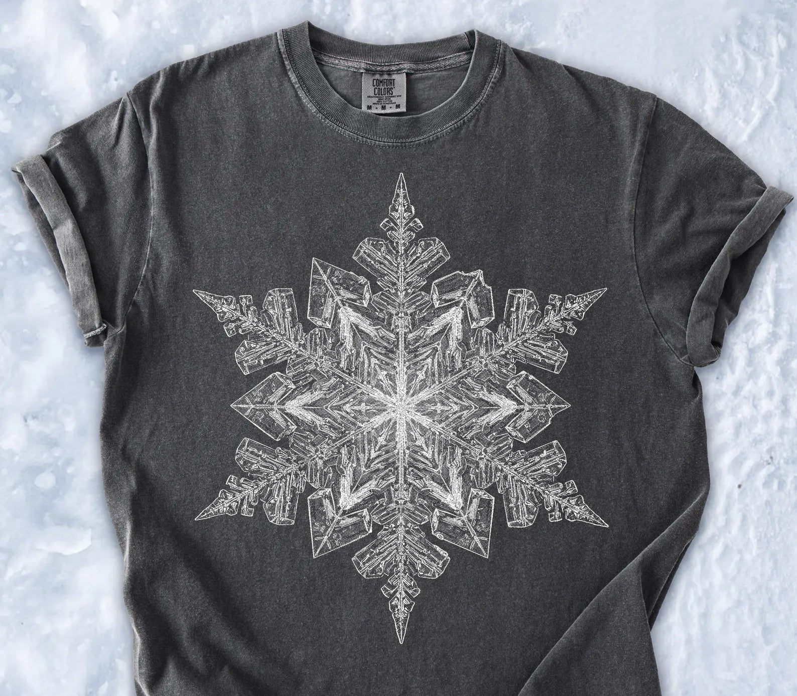 Black and White Snowflake Graphic Tee