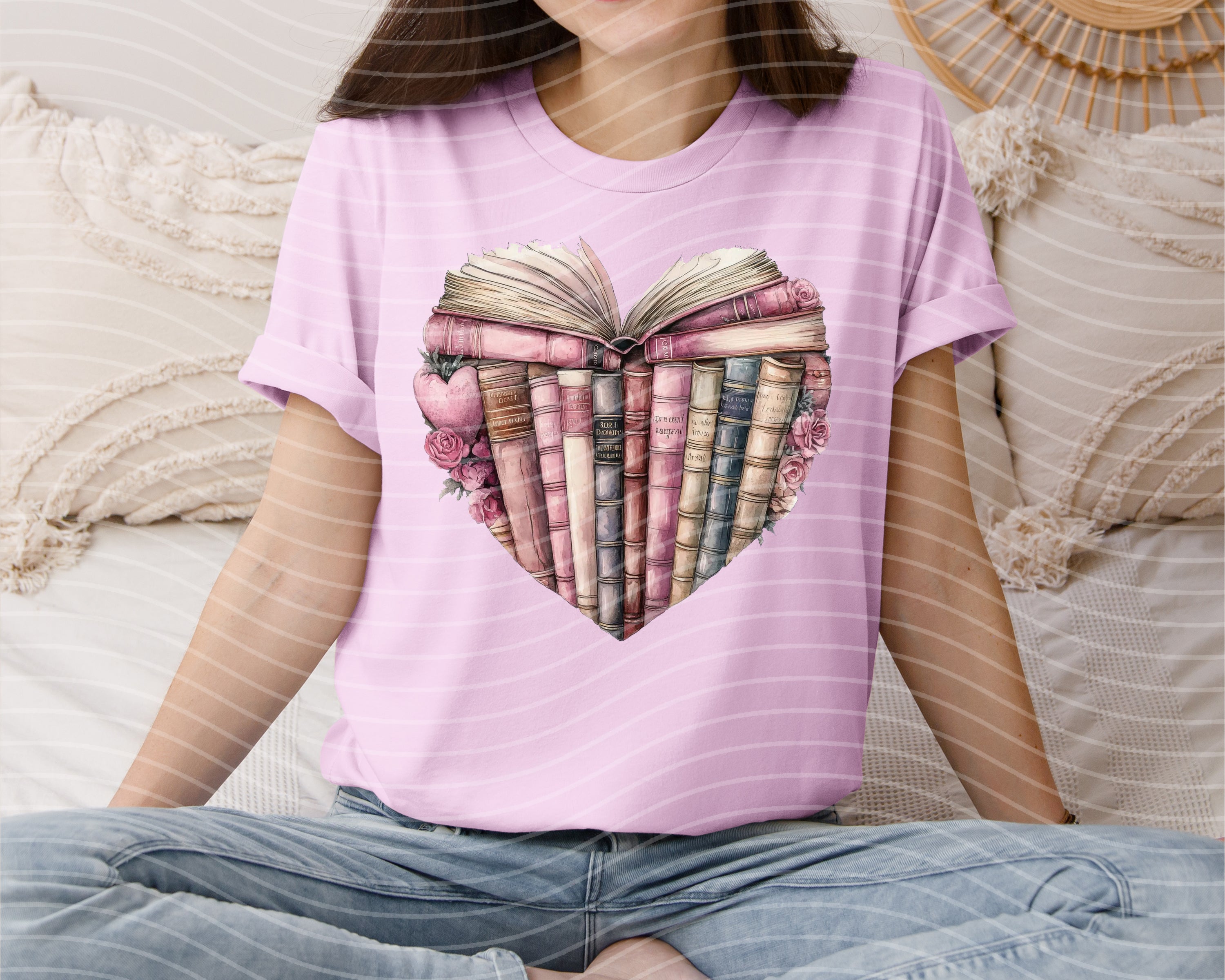 Books Heart Graphic Tee