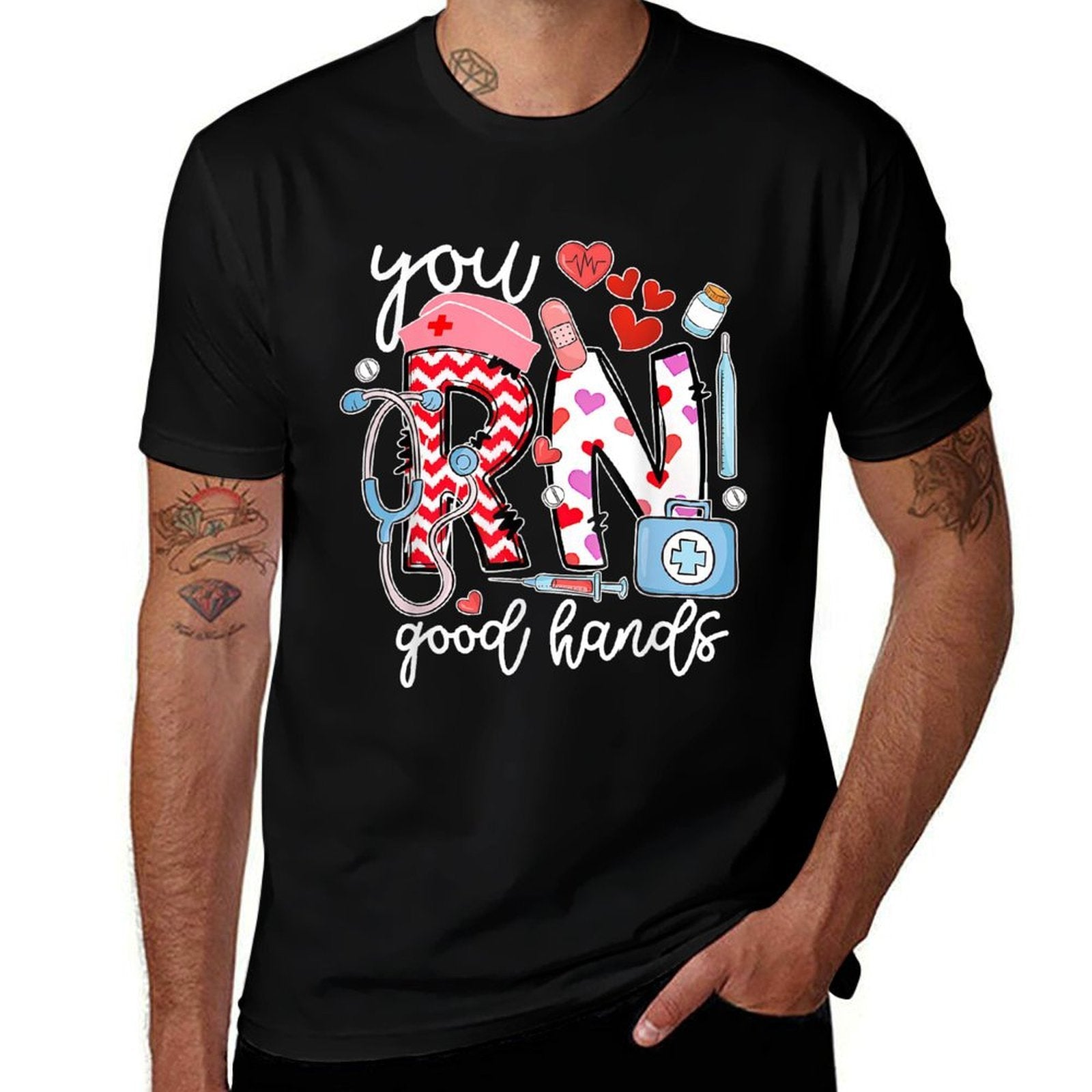 You RN Good Hands Cute Nurse Nursing Student Graduation  High-quality Stitching T-Shirt
