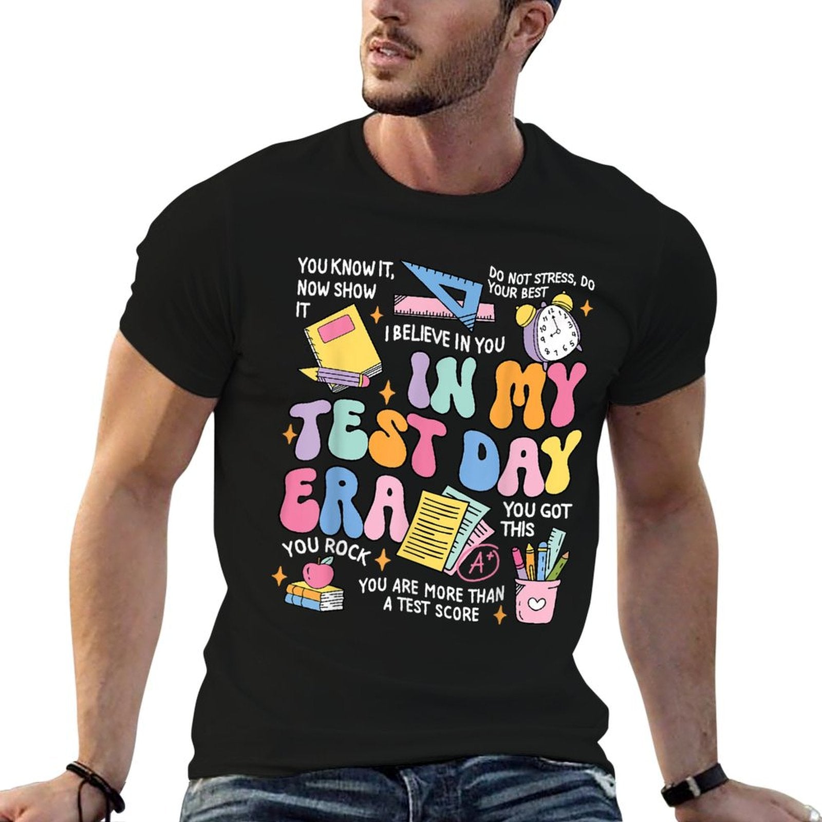 In My Test Day Era Retro Groovy Testing Day Teacher Student T-Shirt