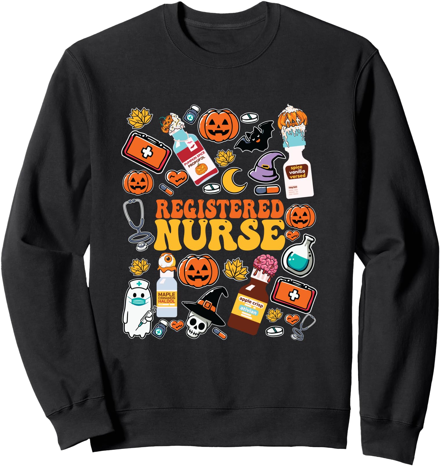 Funny Registered Nurse Groovy RN Halloween Spooky Season Sweatshirt