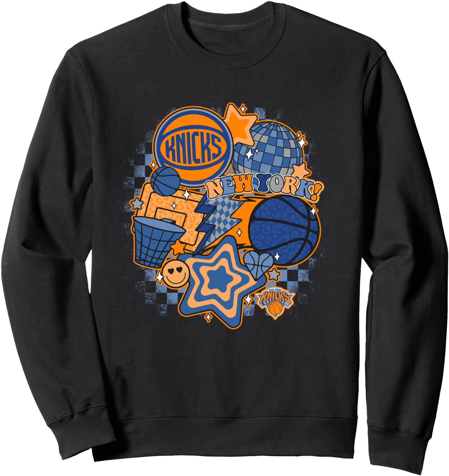 NBA New York Knicks Psychedelic Basketball Collage Sweatshirt