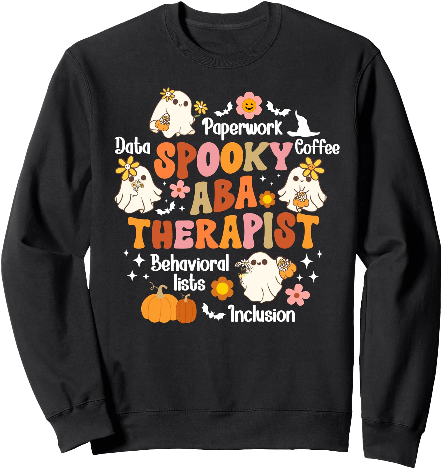 Spooky ABA Therapist Halloween Groovy ABA Therapy Sweatshirt