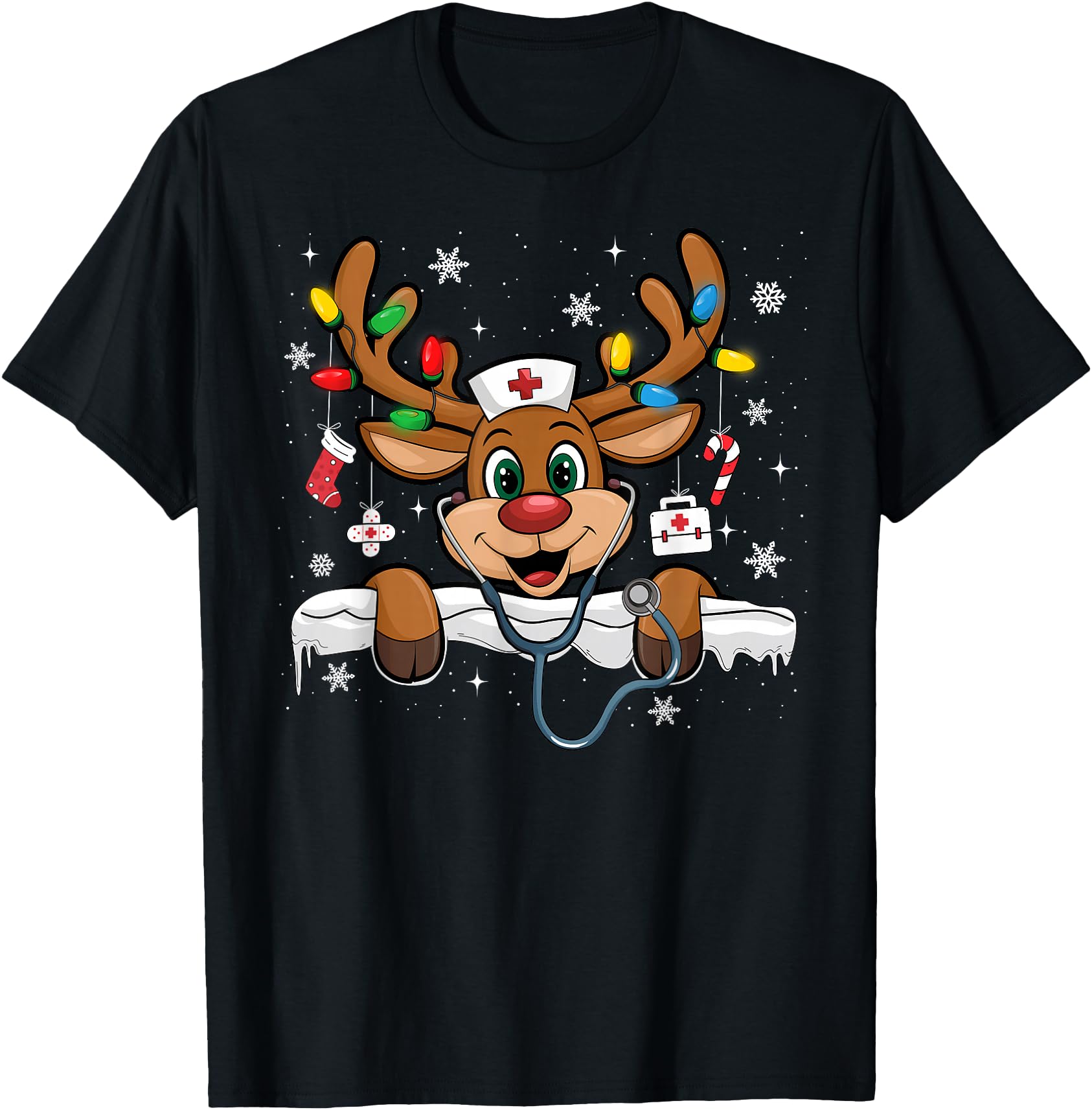 Nurse Christmas Reindeer Nursing NICU RN LPN Scrub