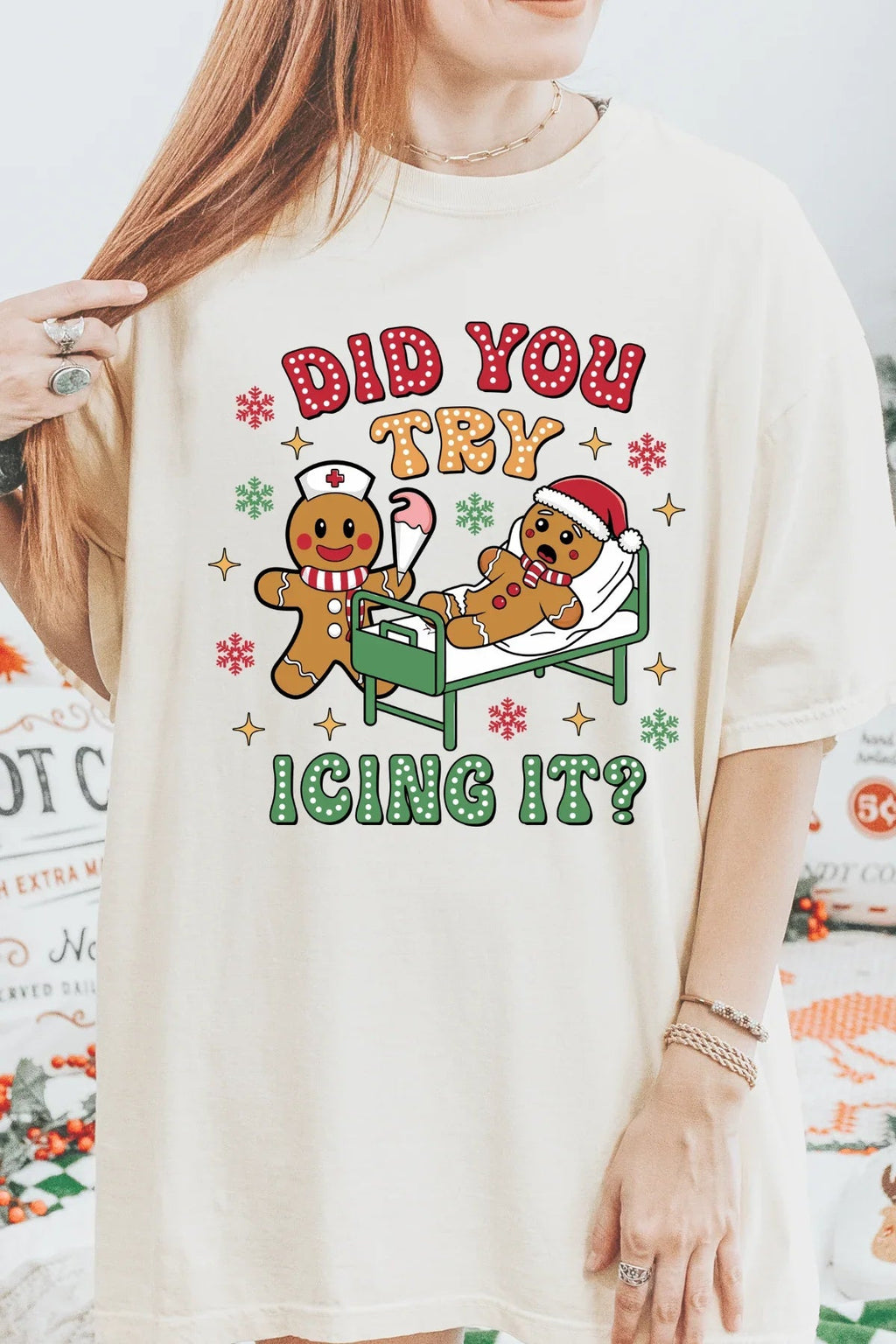 Did You Try Icing It? Nurse Christmas Tee | Funny Holiday Nurse Shirt | Medical Staff Christmas T-Shirt | Healthcare Worker Gift