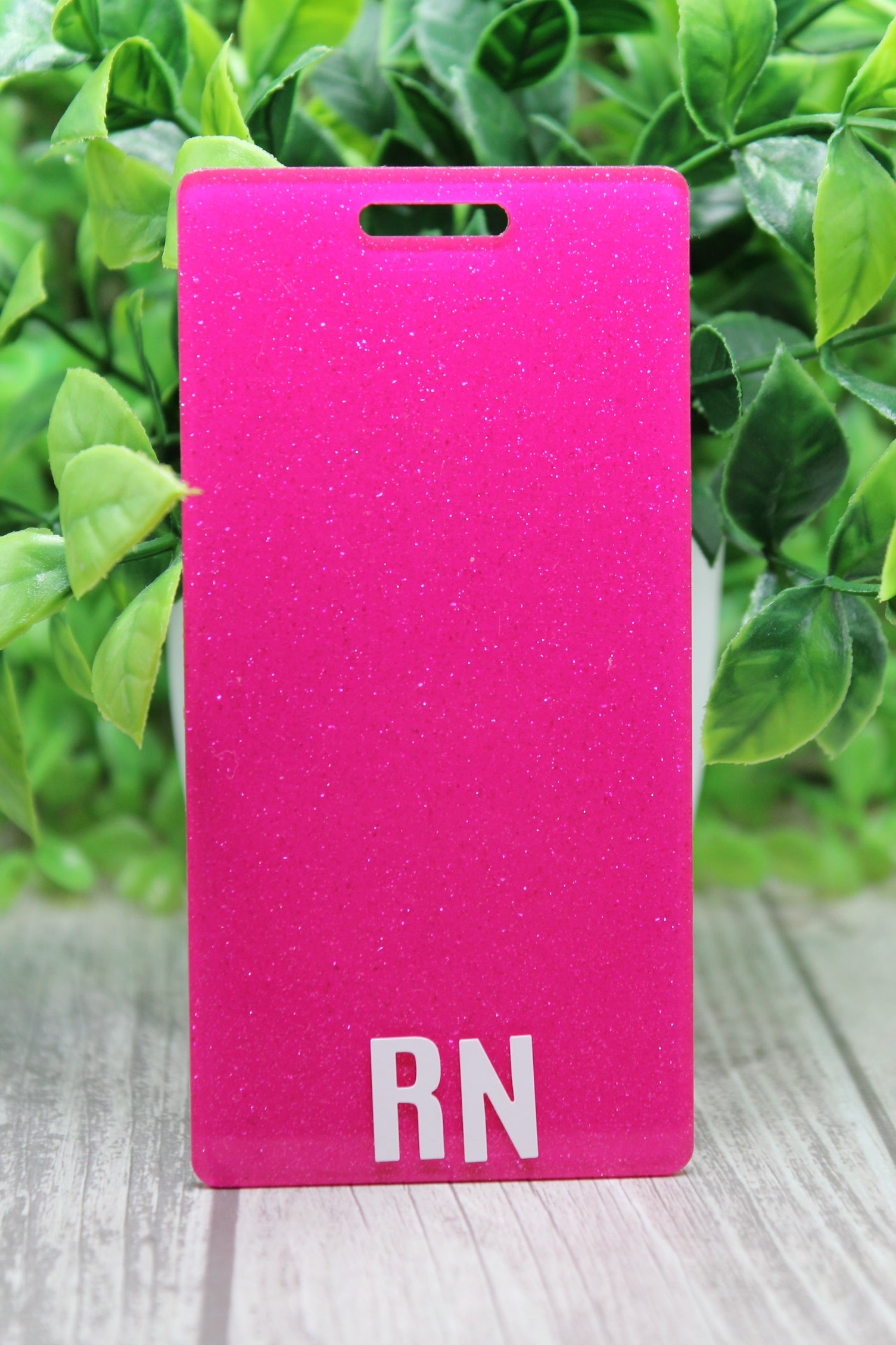 RN Bright Pink Glitter Badge Buddy