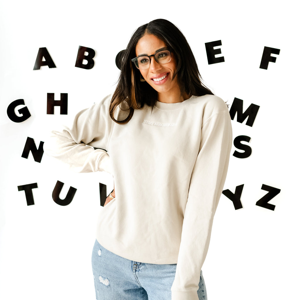 Embroidered PIGMENT Crewneck - In My Teacher Era