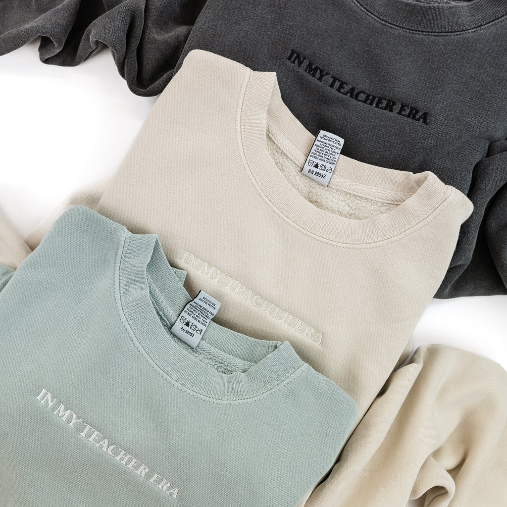 Embroidered PIGMENT Crewneck - In My Teacher Era