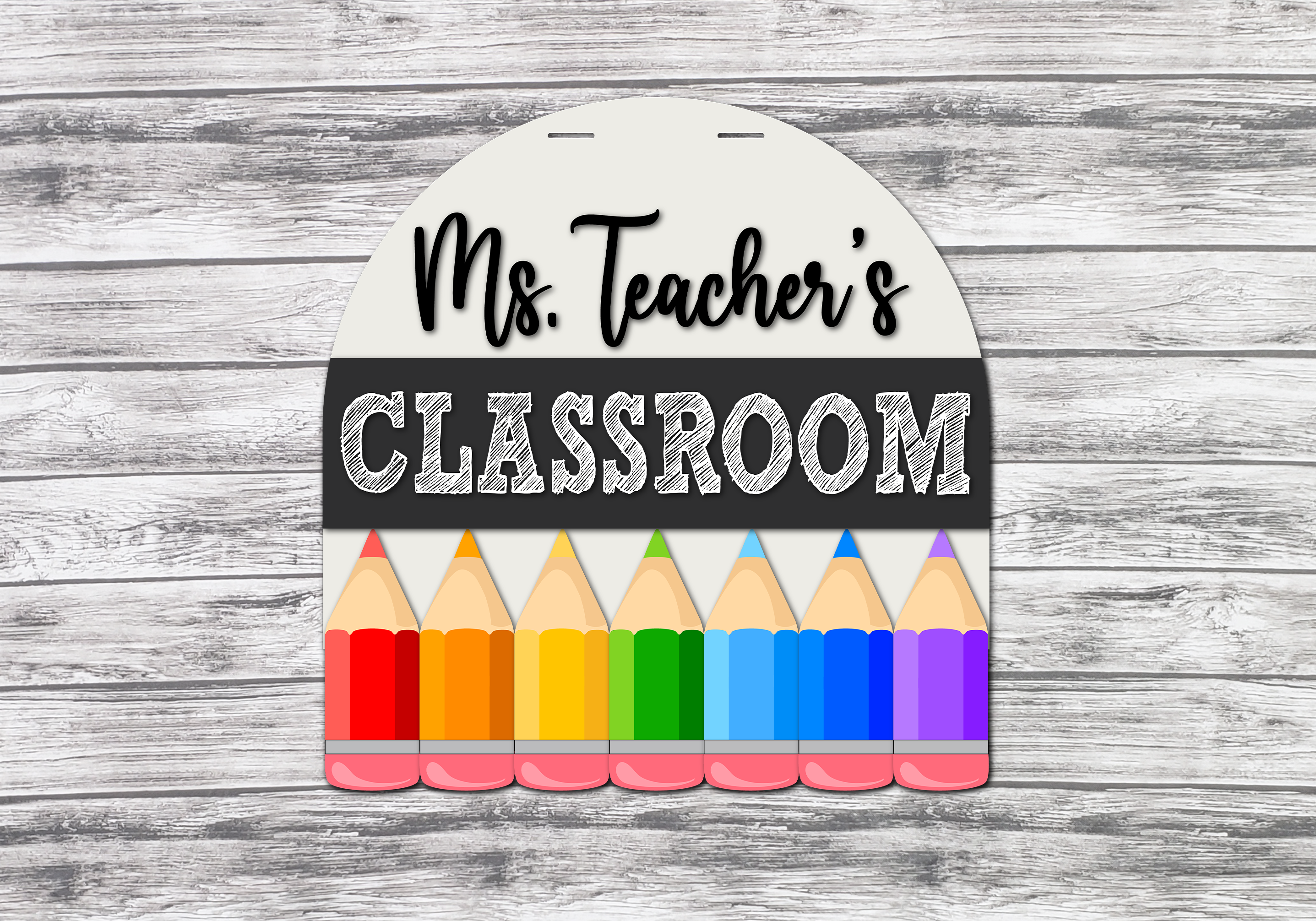 Personalized Teacher Classroom Colored Pencils Door Hanger DIY Unfinished Kit
