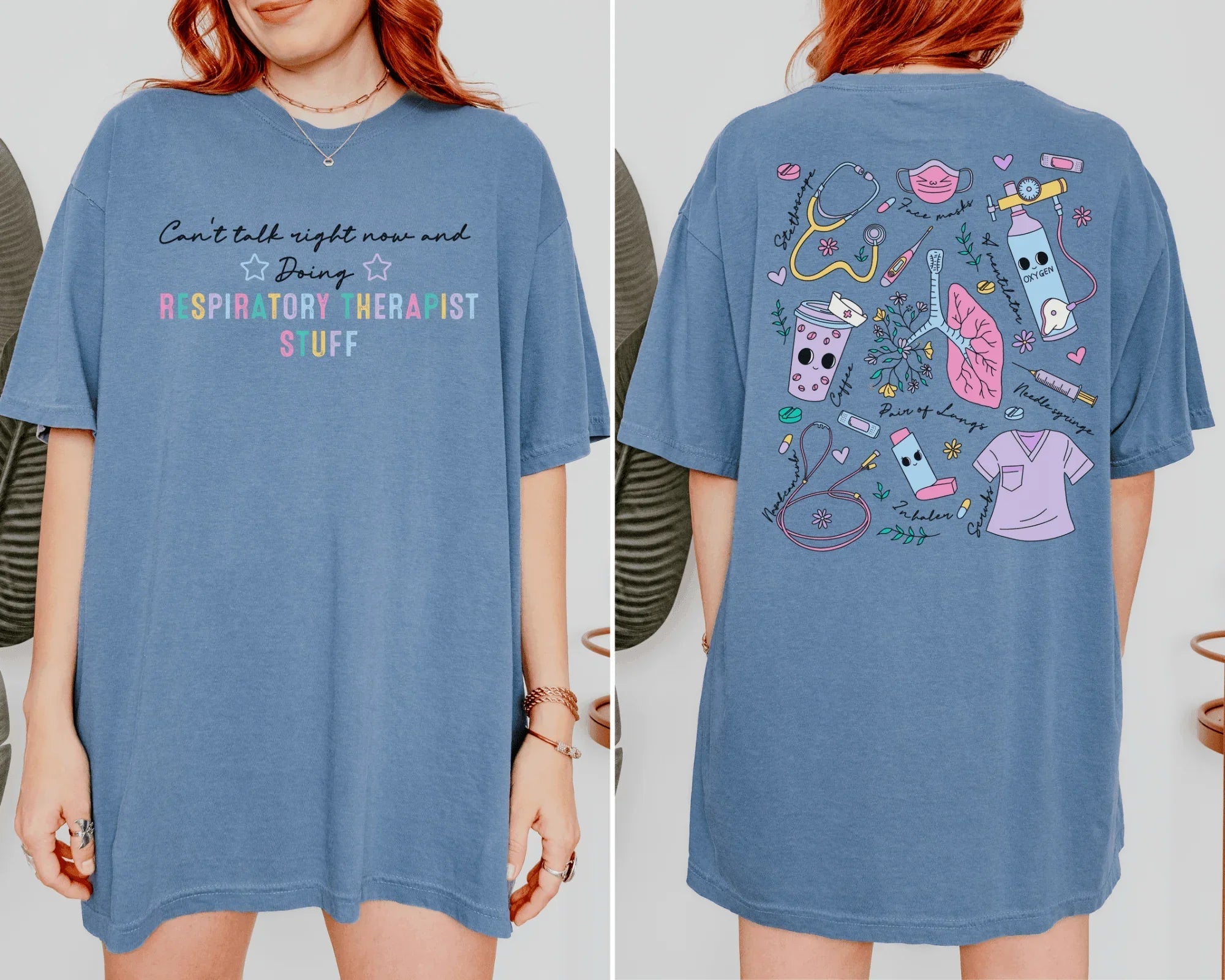 Respiratory Therapist Doodle Tee | RT Appreciation Shirt | Cute Medical Doodle Graphic Tee | Healthcare Worker Gift