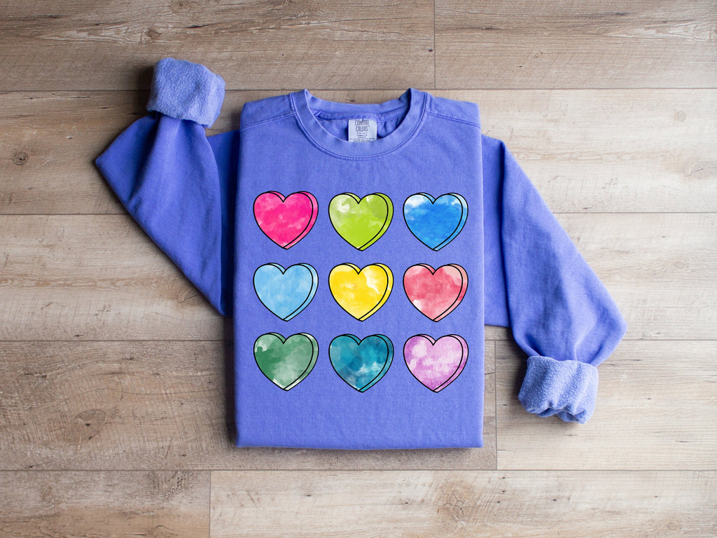 Watercolor Hearts Graphic Tee