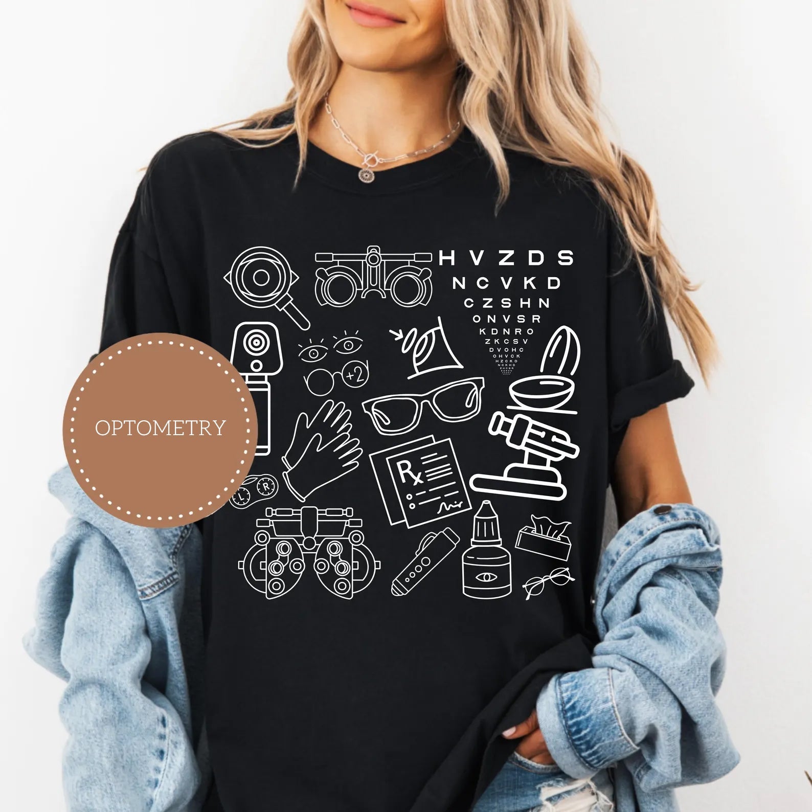 Optometry Doodle Icons Graphic Tee