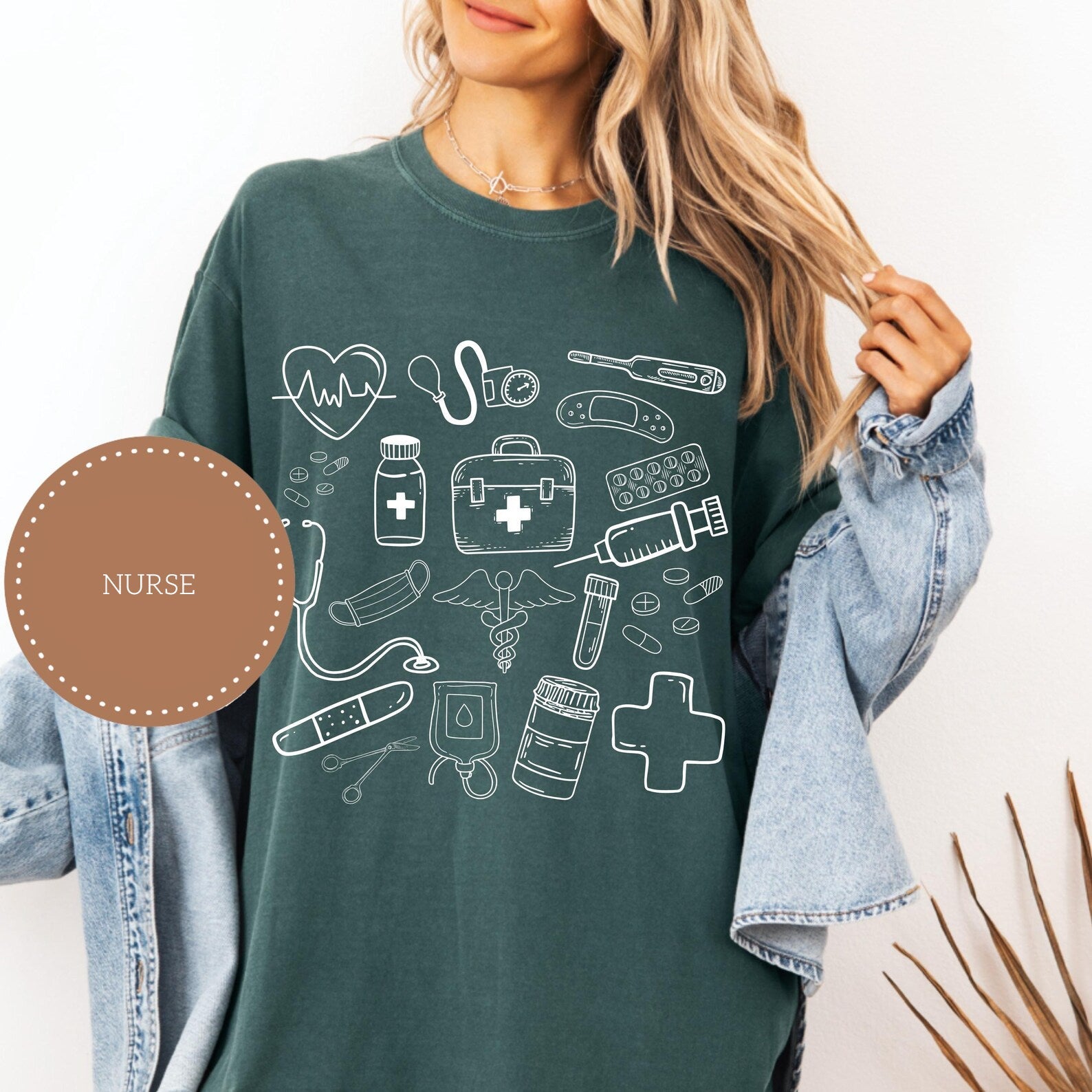 Nurse Doodle Icons Graphic Tee