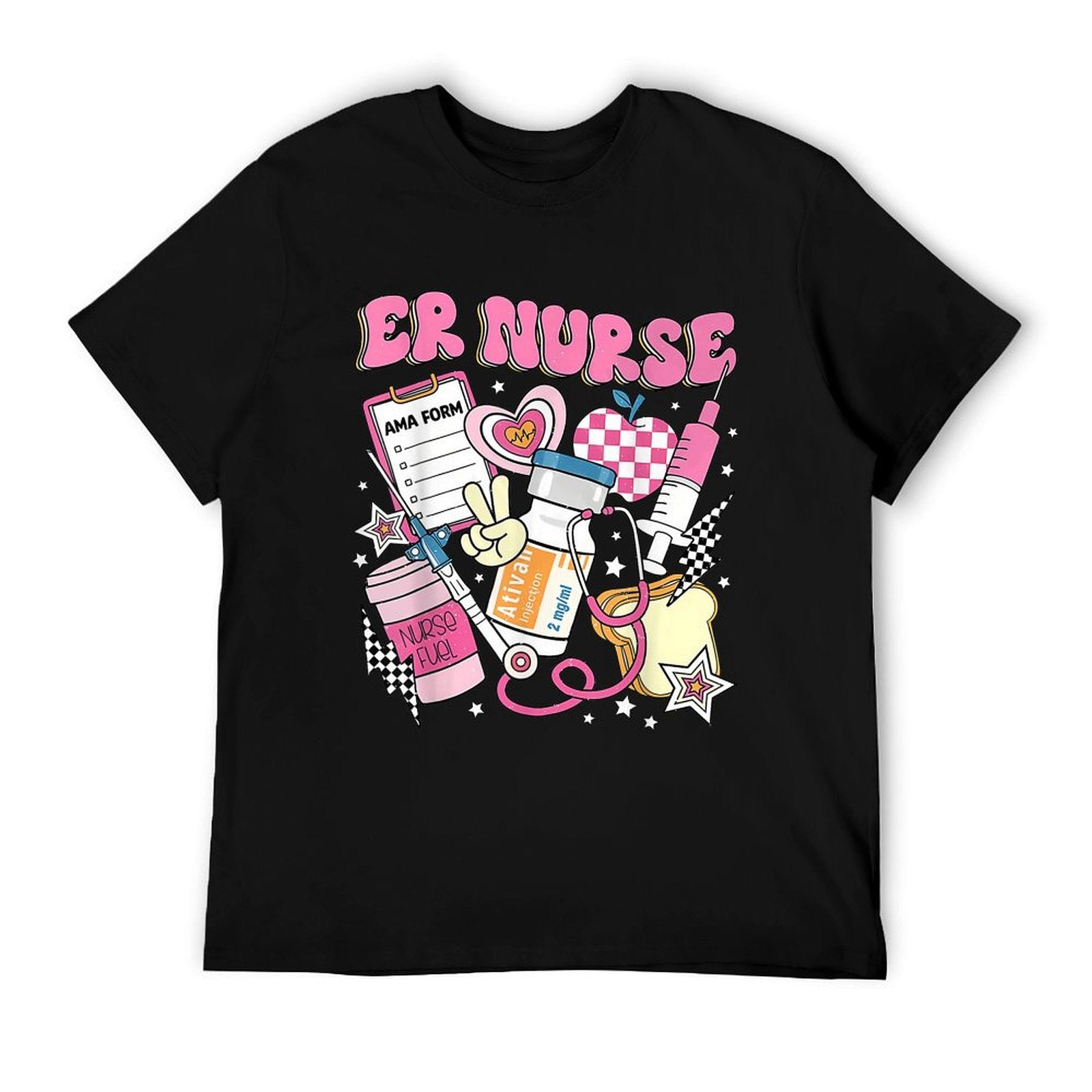 Retro Pink ER Nurse Funny Emergency Room Rn T-Shirt