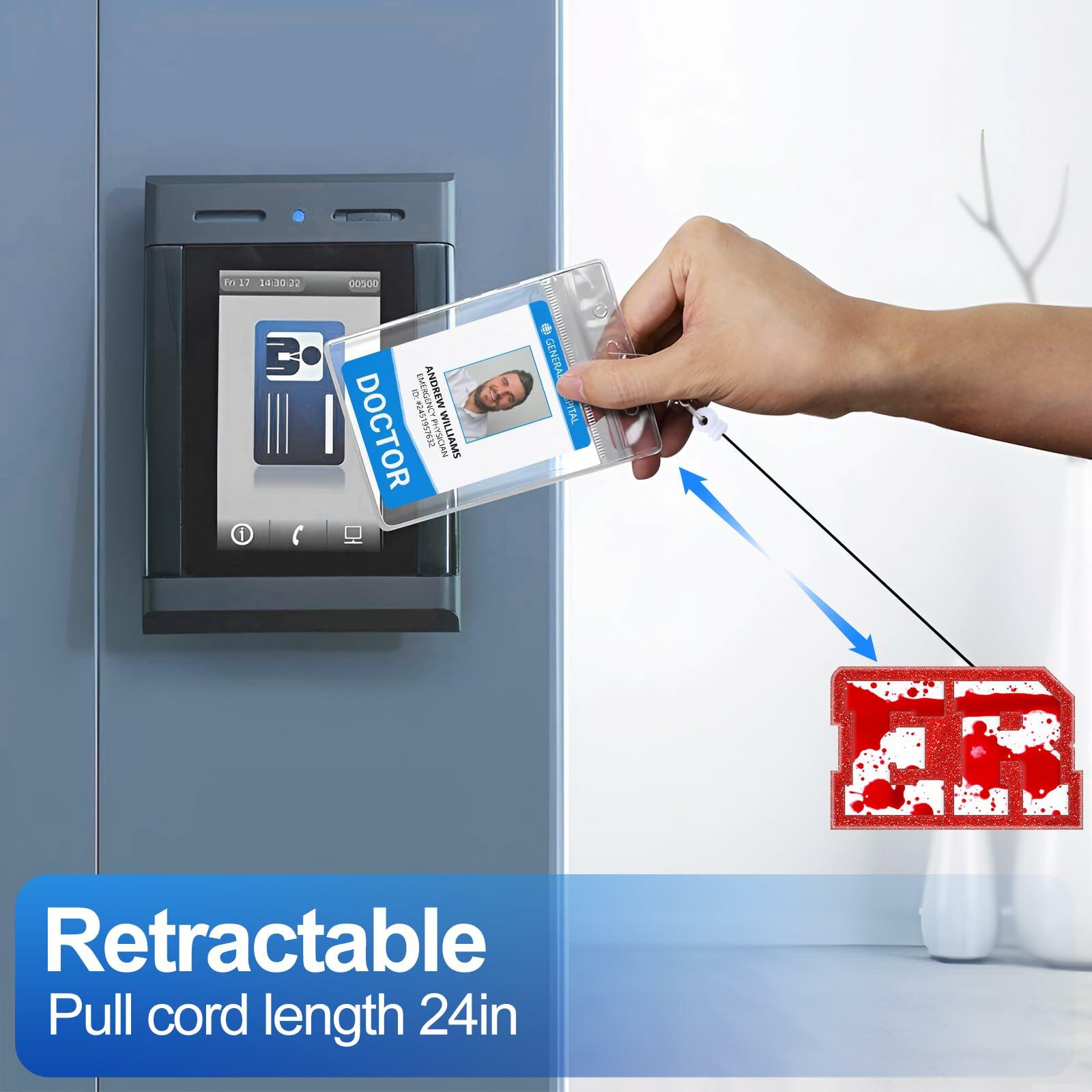 RN Nurse Badge Reel Set – Student & RN ID Clip Red Alligator Card Holder Red